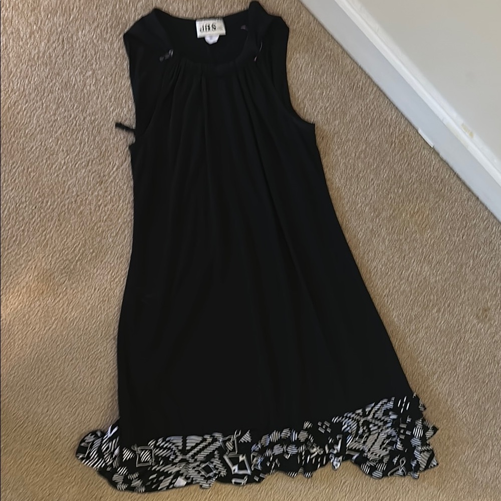 J.B.S. Black and White Ruffled Midi Sundress